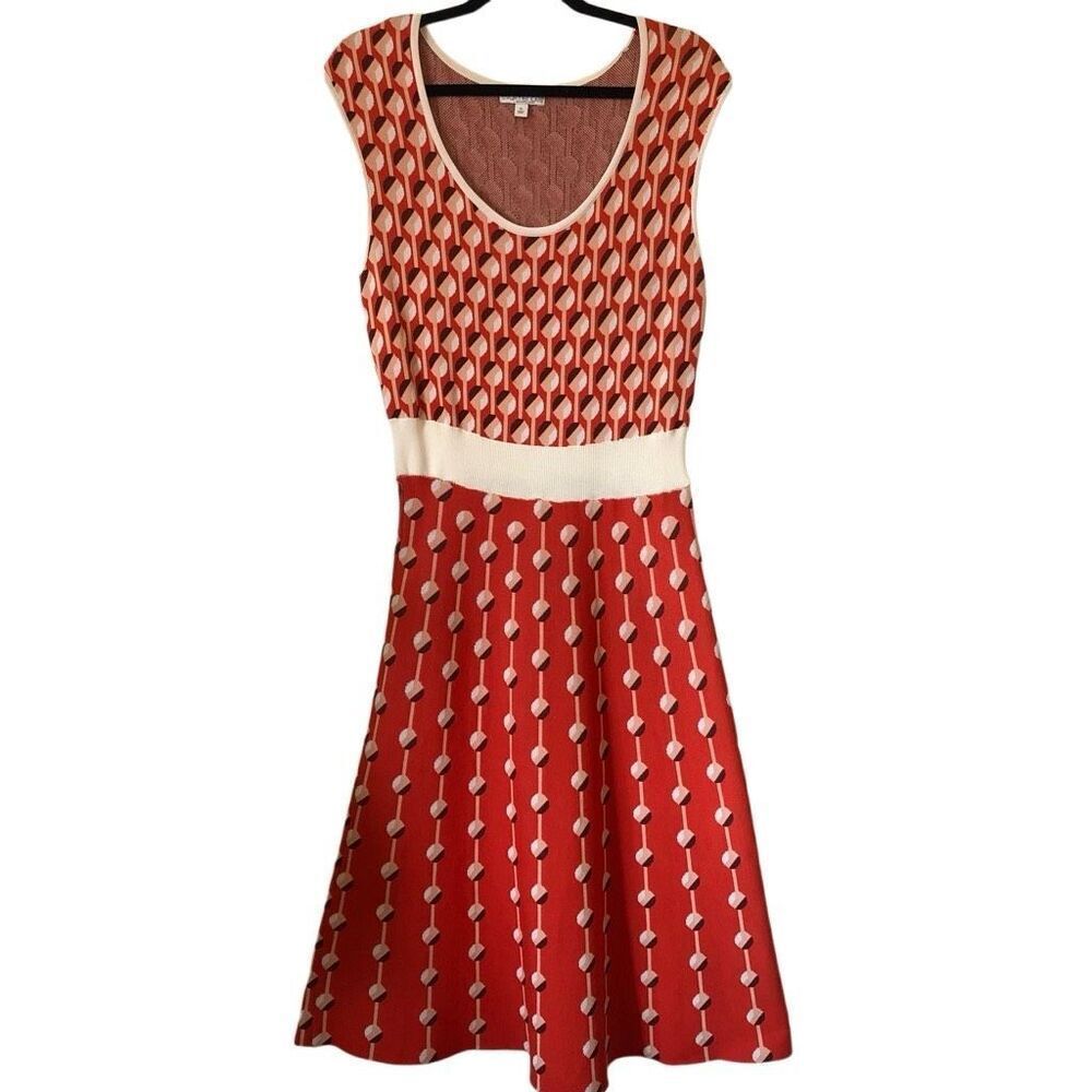 Eva Mendes New York & Company Minimalist, Preppy Fit & Flare Sweater Dress Sz M - Picture 2 of 13